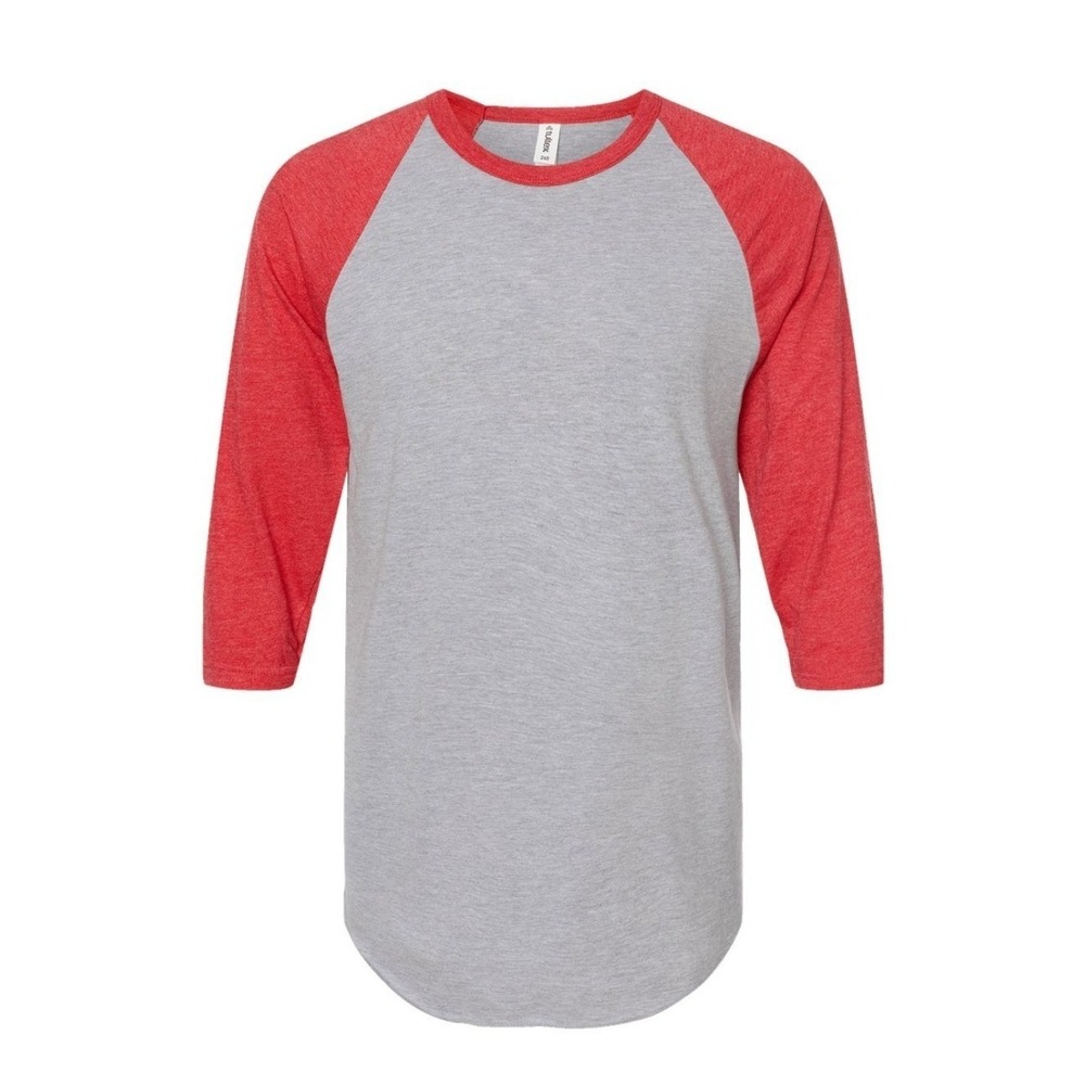Adult Baseball grey and red Long Sleeve Jersey shirt. Size Medium